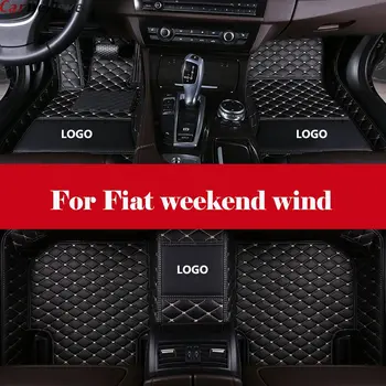 

Automotive interior Double layer Carpet Car Floor Mats Leather Waterproof Pads Auto Mat Carpet For Fiat weekend wind