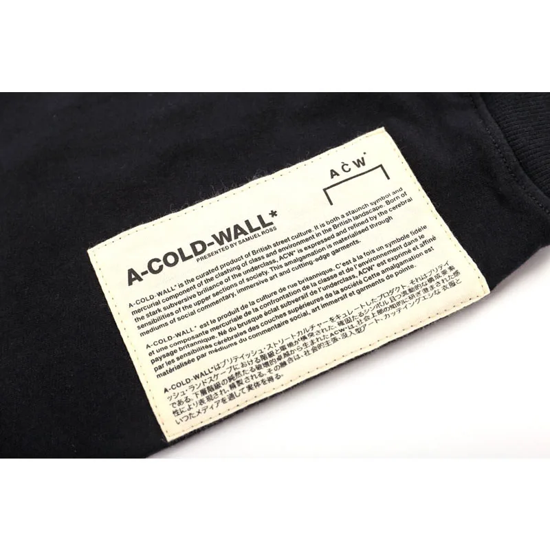 ACW A-COLD-WALL футболка высшего качества с длинным рукавом Для мужчин футболка больших размеров уличная A-COLD-WALL ACW холодного футболки Wall