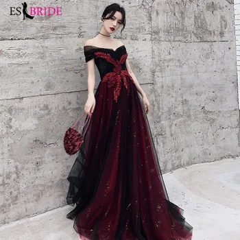 

2020 new noble temperament word shoulder banquet evening dress