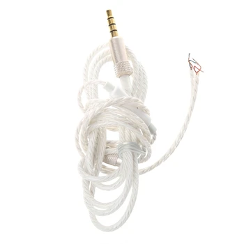

3.5mm Jack DIY Replacement Headphone Audio Cable Maintenance Wire With MIC 1.25m
