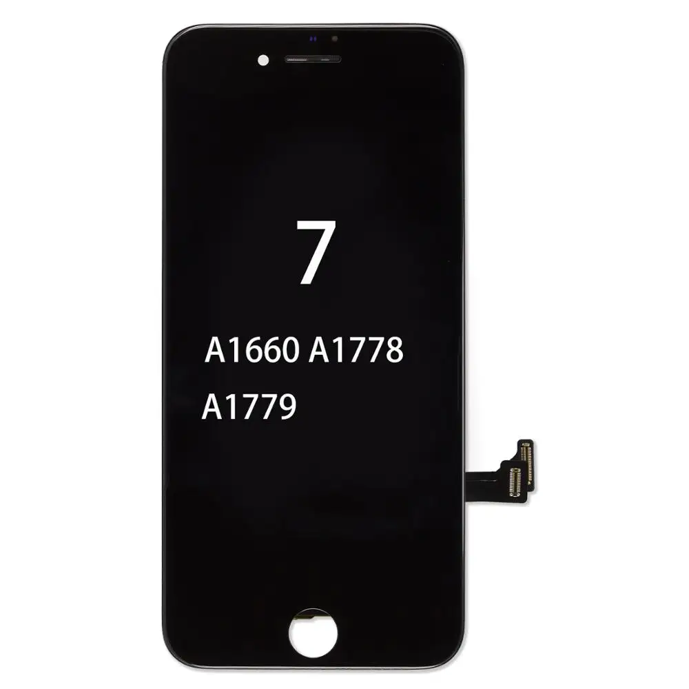 Черный/белый класс AAA+ ЖК-дисплей для iPhone 5 5S 6 6 S 7 3D сенсорный дигитайзер сборка экрана Ecran Замена+ закаленное стекло - Цвет: for iPhone 7 Black