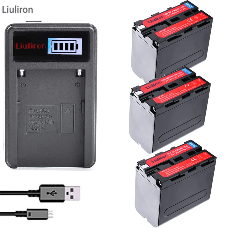 3x bateria NP-F970 NP F970 NP-F960 NP F960 F970 Батарея для SONY F960 F550 F970 F570 CCD-RV100 - Цвет: charger and 3battery