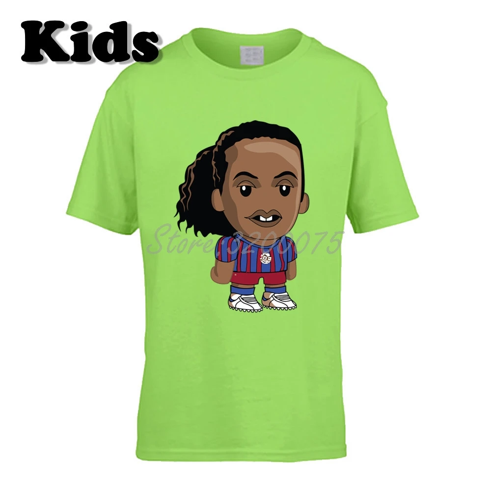 Детская футболка с героями мультфильмов Ronaldinho 10 Ronaldo De Assis Moreira, Бразилия, Барселона, легенда комиксов, одежда, футболки для мальчиков и девочек W19032912 - Цвет: 25