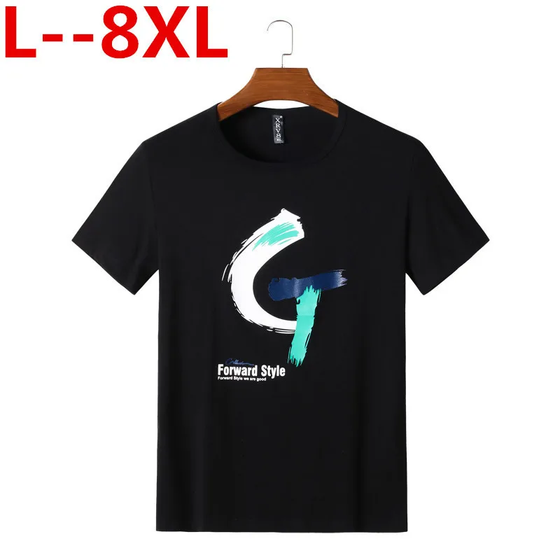 8XL брендовая одежда мужская футболка большого размера 4XL/5XL летняя с коротким