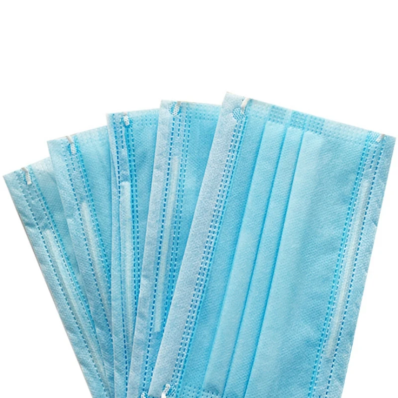 

60Pcs Disposable Mask 3-Ply Elastic Soft Breathable Face Mouth Mask Non-Woven Mask