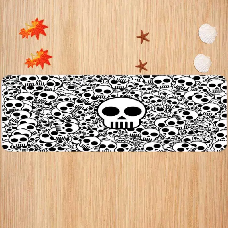 Флисовый Коврик для пола на Хэллоуин с рисунком черепа, Мягкий Нескользящий Коврик прямоугольной формы, украшения для дома и отдыха
