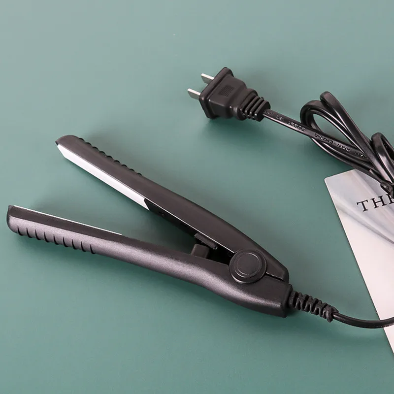 US Plug Mini Electric Splint Flat Iron Ceramic Hair Curler & Straightener Hair Perming Styling Appliance Crimper