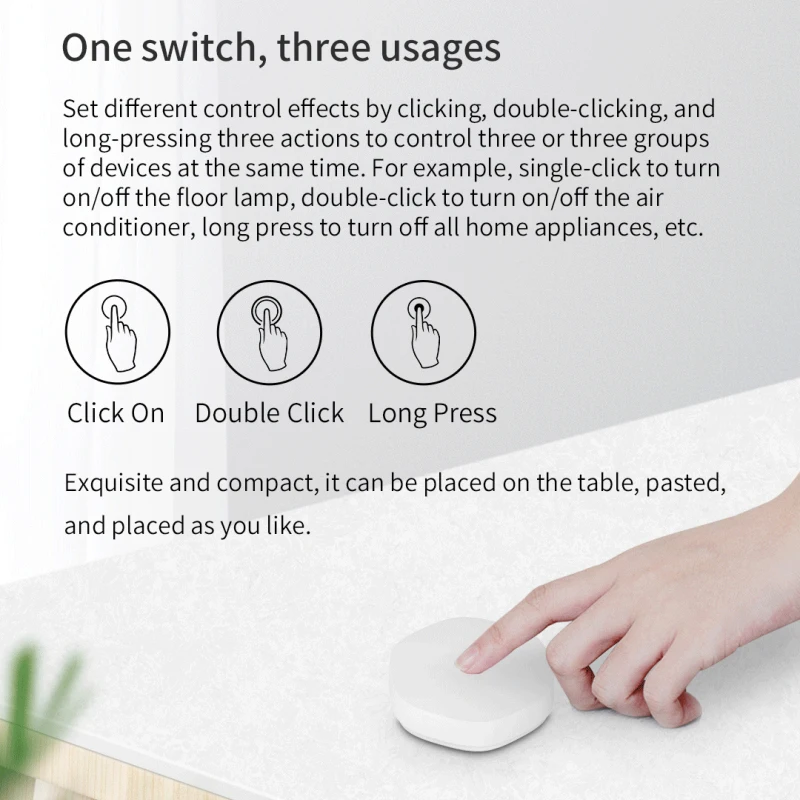 Tuya Zigbee 3.0 Smart Wireless Smart Switch Button Control Multi-scene Linkage Smart Switch Work With Alexa Google Home