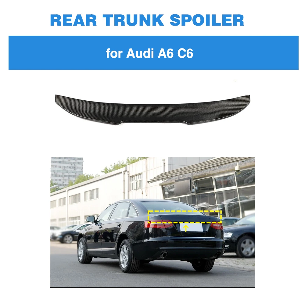 

Rear Trunk Spoiler Boot Lip Wing For Audi A6 C6 2008 - 2011 Rear Spoiler Carbon Fiber