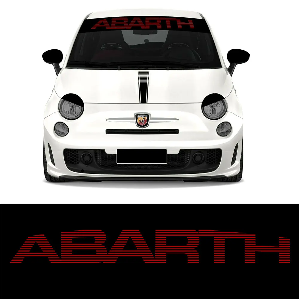 Виниловая наклейка на лобовое стекло с логотипом для fiat abarth 500, графическая tu-8639 для автомобиля