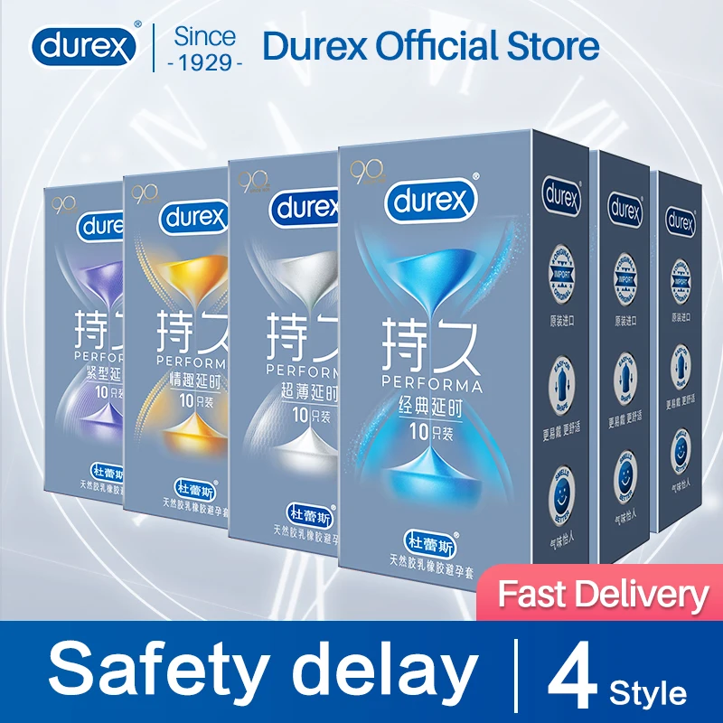 Durex uzun ömürlü için Performa Climax güvenli gecikme uzun ömürlü Climax Control yağlayıcı prezervatif samimi ürünler seks ürünleri