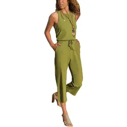 2019 хит продаж, летние женские Капри в европейском и американском стиле с вырезом лодочкой, без рукавов, в полоску, крутые штаны Fc590
