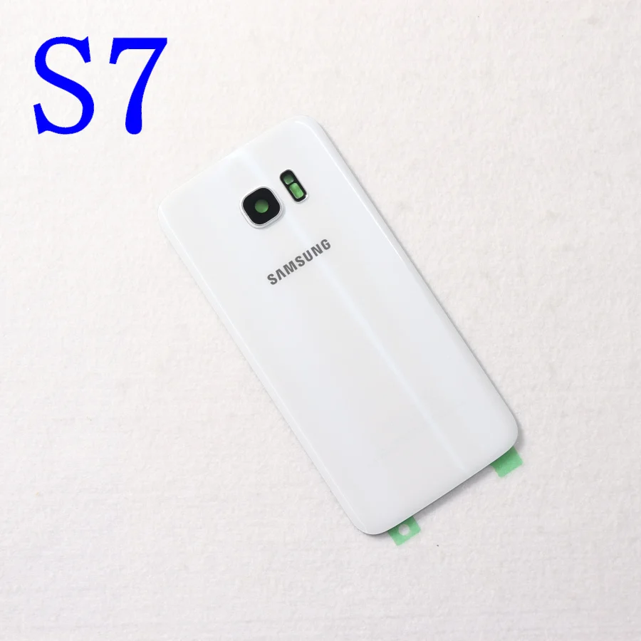 S7 White Samsung Galaxy S7 G930F/S7 EDGE G935F Задняя стеклянная крышка батареи Задняя Дверь Корпус чехол samsung S7 Edge Задняя стеклянная крышка - Цвет: S7 White