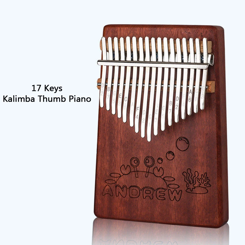 Kalimba 17 ключ красное дерево большой палец пианино животный узор детский корпус Музыкальные инструменты калимба с обучающей книгой Рождественский подарок