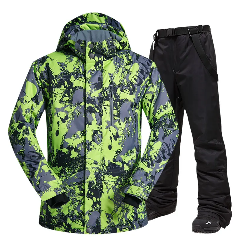 Men Ski Suit Winter Brands High Quality Windproof Waterproof Warmth Snow Jackets and Pants Men Skiing and Snowboarding Suits