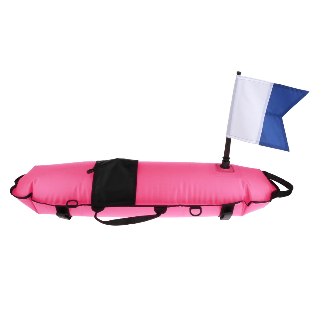 Pro Scuba Diving Inflatable Surface Marker Buoy Float with Dive Flag Snorkeling Freediving Safety Equipment
