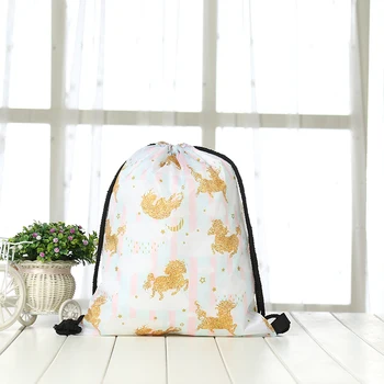 

drawstring Backpack fashion Women 3D printing travel knapsack men Casual bags unisex Women's shoulder drawstring Unicorn bag new
