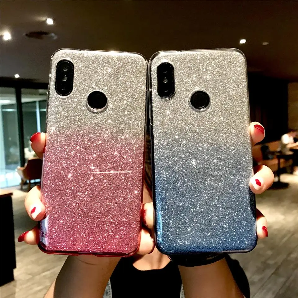 Glitter Gradient Case For XiaoMi 9 SE 8 Lite A3 A2 A1 6 5S 5 Cover TPU Soft Bling for RedMi K20 Pro Note 7 7A 6A 5A 4A 4X |