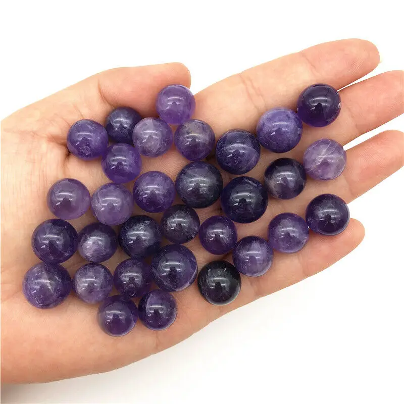 Small Size Natural Amethyst Balls Purple Quartz Crystal Sphere Healing Decoration Crystals | Дом и сад