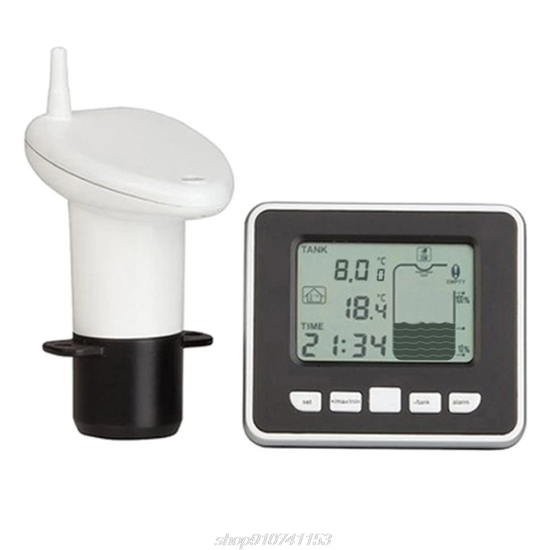 US $43.65 Ultrasonic Water Tank Level Meter Temperature Sensor Low Battery Liquid Depth Indicator Alarm Transmitter Measur D22 20 Dropship
