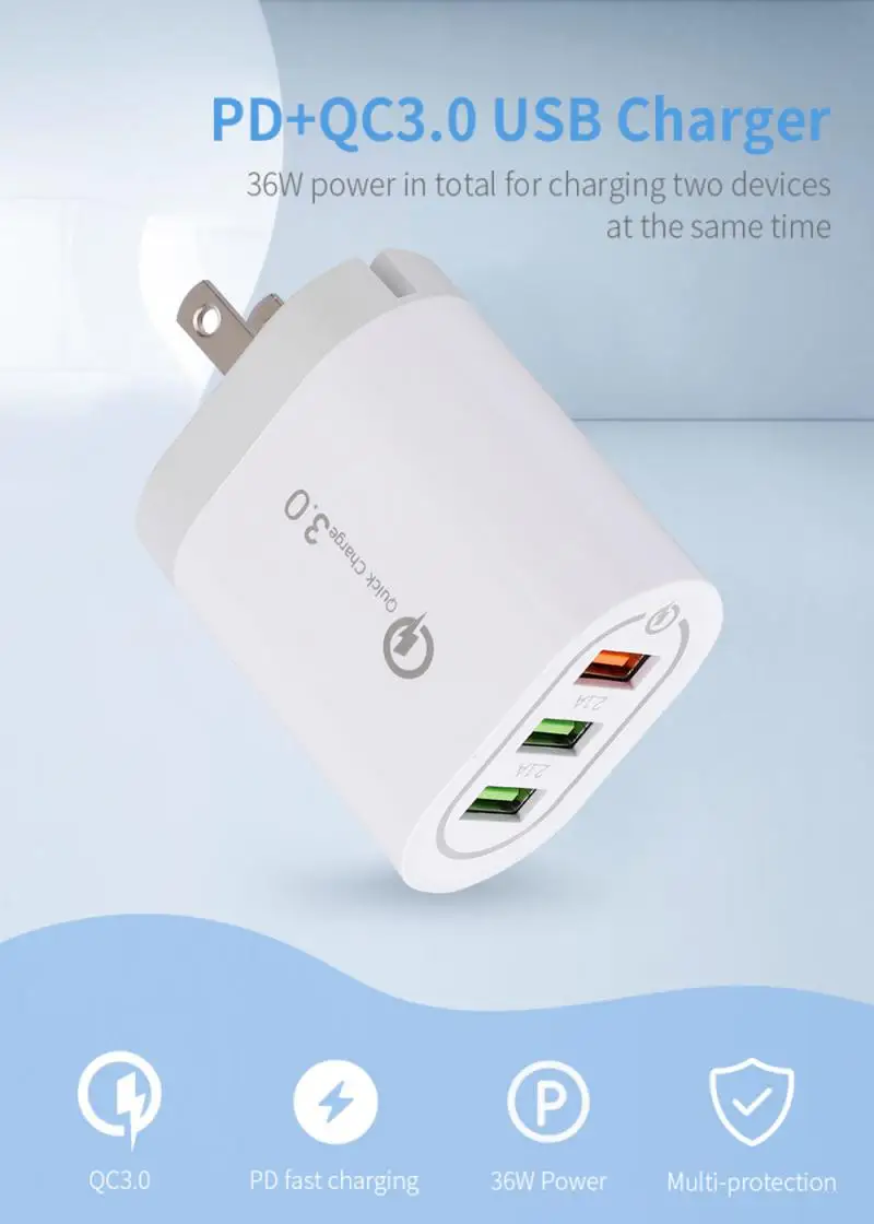 5V2. 4A EU US вилка адаптер USB настенное зарядное устройство для samsung iphone ipad зарядное устройство для сотового телефона универсальное зарядное устройство переменного тока для путешествий быстрое зарядное устройство 3,0