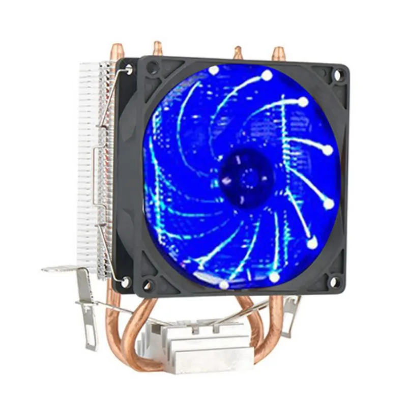 

12cm 120mm Mini 2 Heatpipes PC CPU Cooler Heatsink Computer Cooling Fan Silent LED Light Heat Fan 3pin For Intel And For AMD