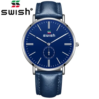 

SWISH 2020 Waterproof Sport Leather Wristwatches Relogio Masculino Men's Watch Watches Men's Chronograph Quartz Clock