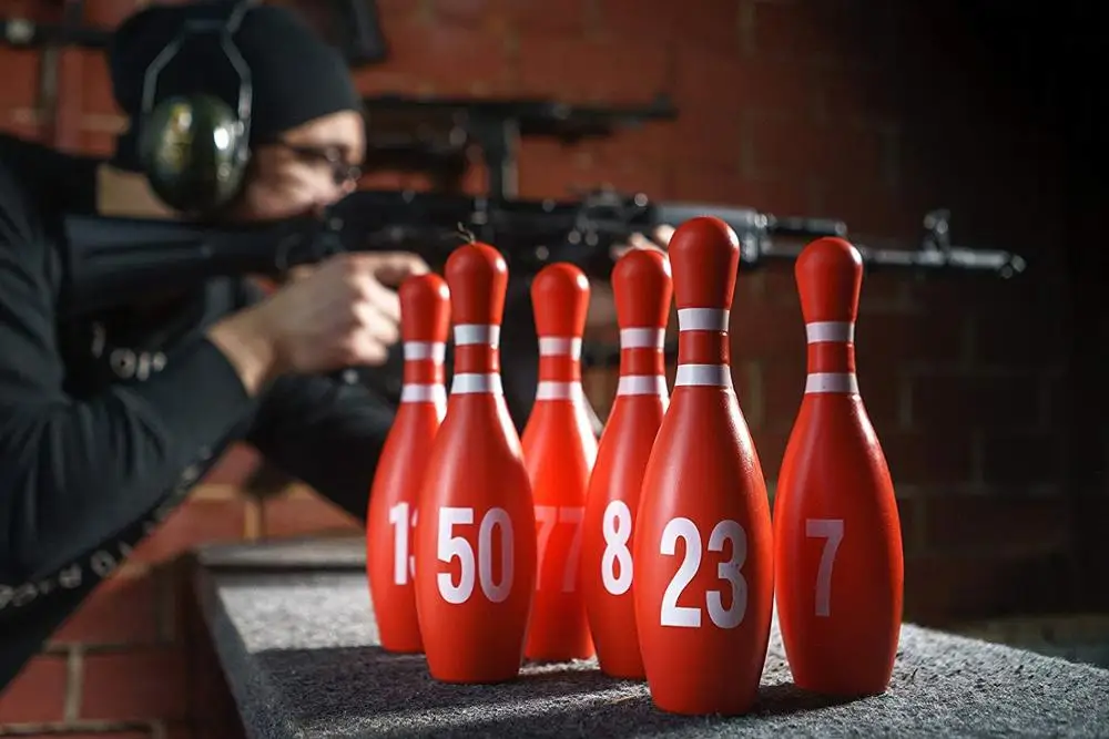 Sporting Goods Range Practice Target Set Reusable Bowling Pins Shooting