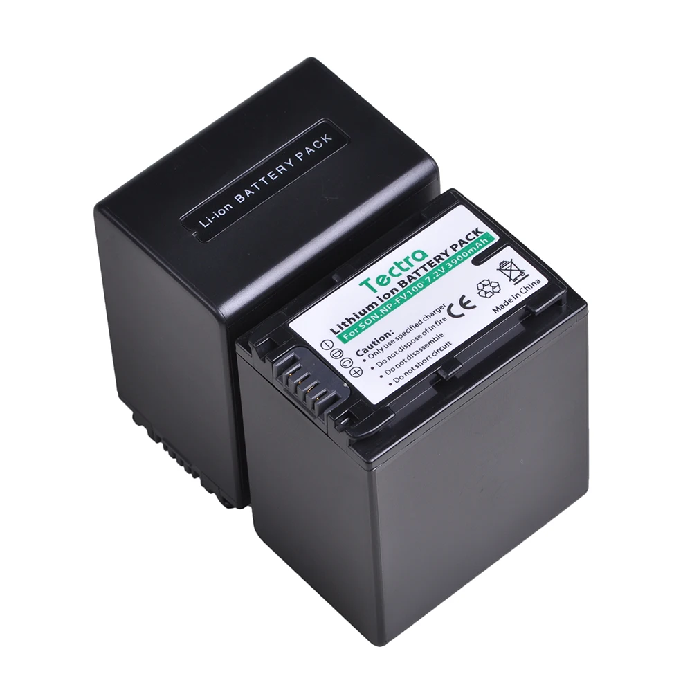 2X 3900Mah Np-Fv100 Np Fv100 Batteria Agli Ioni Di Litio Per Sony Dcr-Dvd103 Xr100 Per Sony Hdr-Xr550/E Hdr-Xr350E Hdr-Xr150E Sx63E Fdr-Ax100