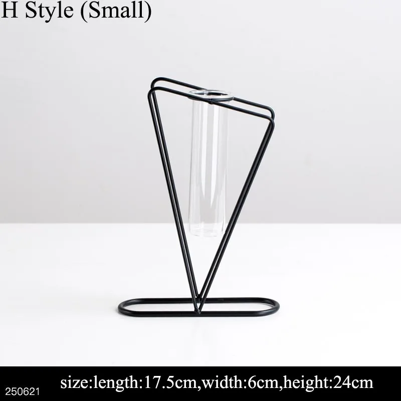 H Style (Small) Ins скандинавские золотистые железные художественные прозрачные стеклянные пробирки гидропоники цветочный горшок гостиная офисная ваза зеленые растения плантатор креативный - Цвет: H Style (Small)