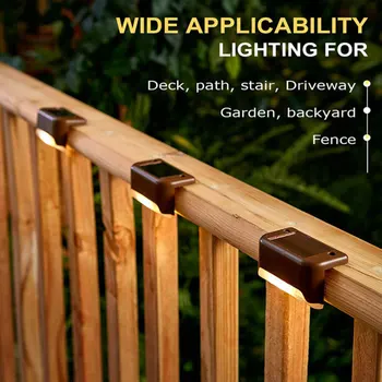 

8Pcs Led Solar Deck Lights Waterproof Outdoor Pathway Yard Stairs Fence Lamps Garden Powered Wall Lamp Outdoor Led Solar Light