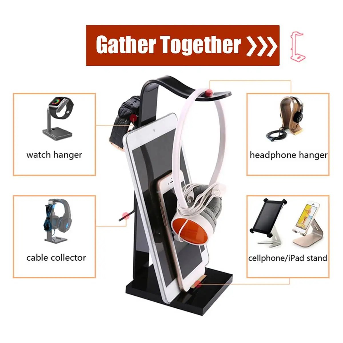 Universal Headphone Stand Acrylic Headset Hanger Gaming Earphone Holder Display Bracket Rack