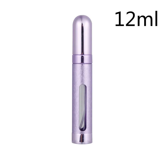 12ml purple 5/12 мл многоразовый флакон для духов бутылка с пульверизатором для путешествий Мини Портативный флакон духов форсунок Алюминий Стекло порожних контейнеров с распылительным насосом - Цвет: 12ml purple