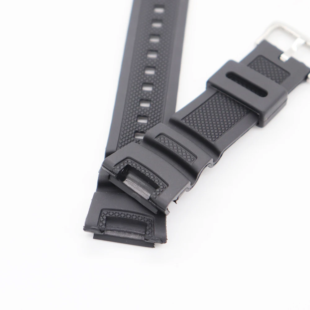 Black Sport Silicone Waterproof Watch Strap with Stainless Steel Buckle