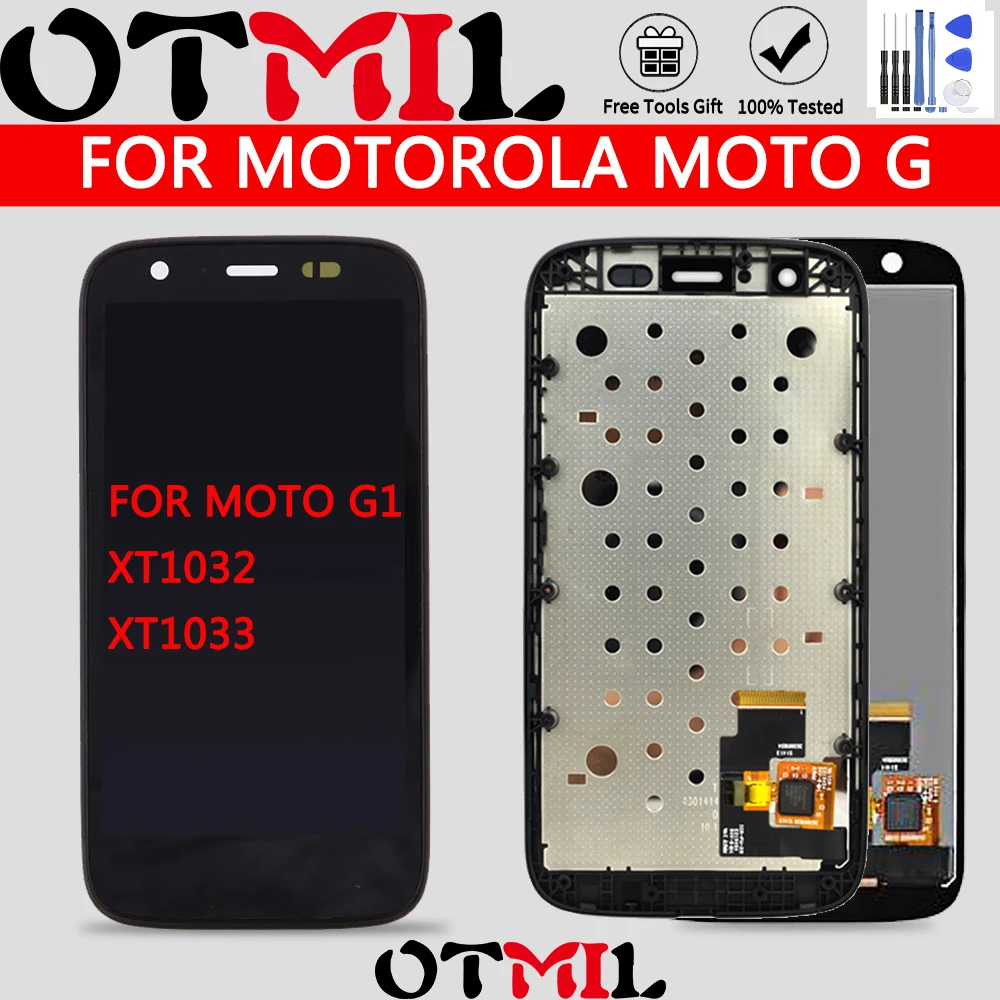 ЖК дисплей 4 5 дюйма для Motorola Moto G сенсорный экран с рамкой дигитайзер G1 XT1032 XT1033LCD