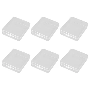 

6Pcs Plastic Case Rectangular Jewelry Box Transparent Storage Case Earrings Container Box with Cover