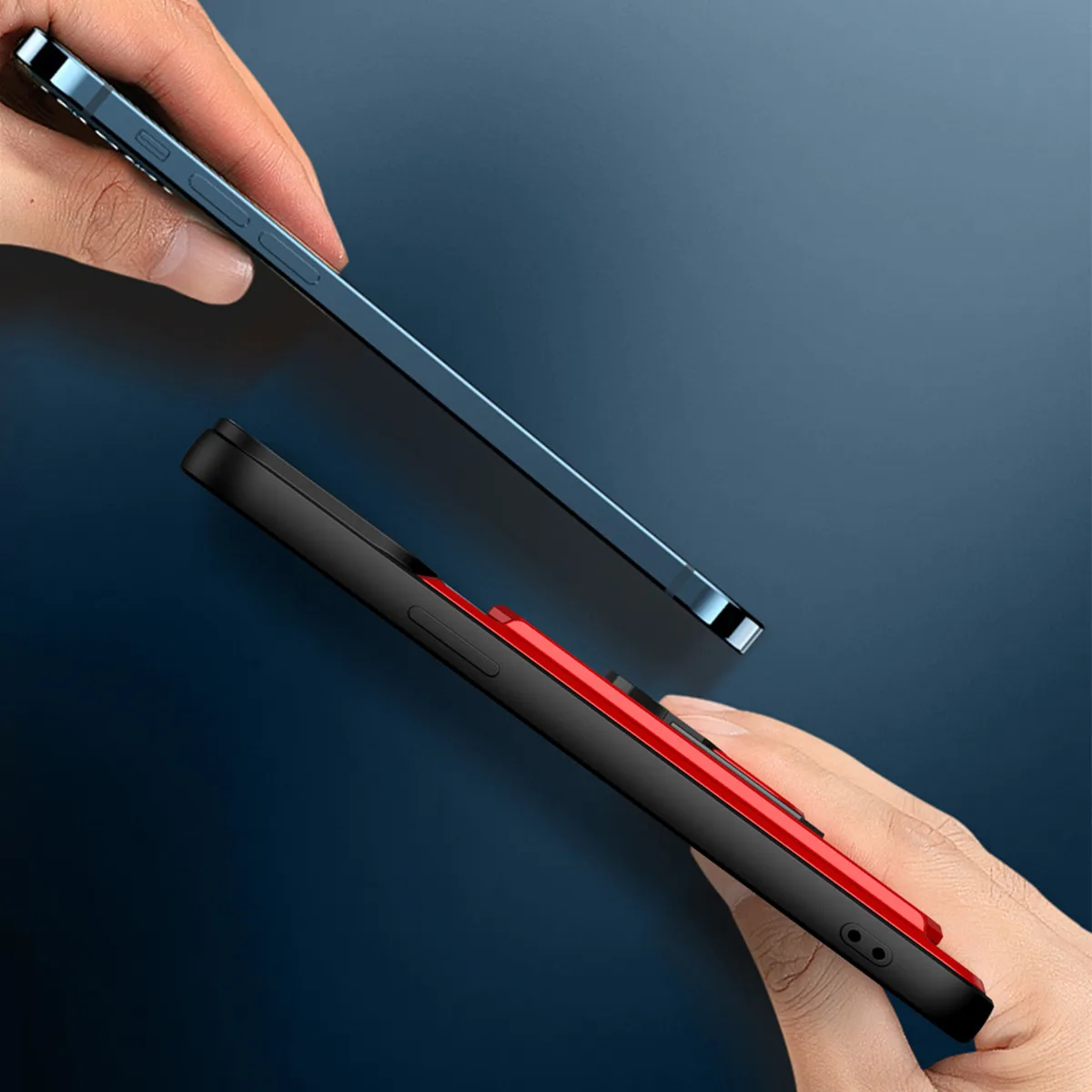 Sleek Lens Protective Case with Hidden Slide Card Slot and Magnetic Ring