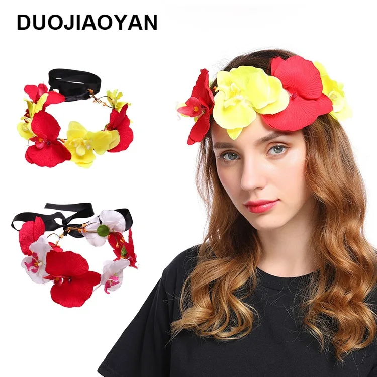 

Multi-Blooming Europe And America New Style Fashion Model Two-color Large Flower Garland Halloween Christmas Studio Filming Head