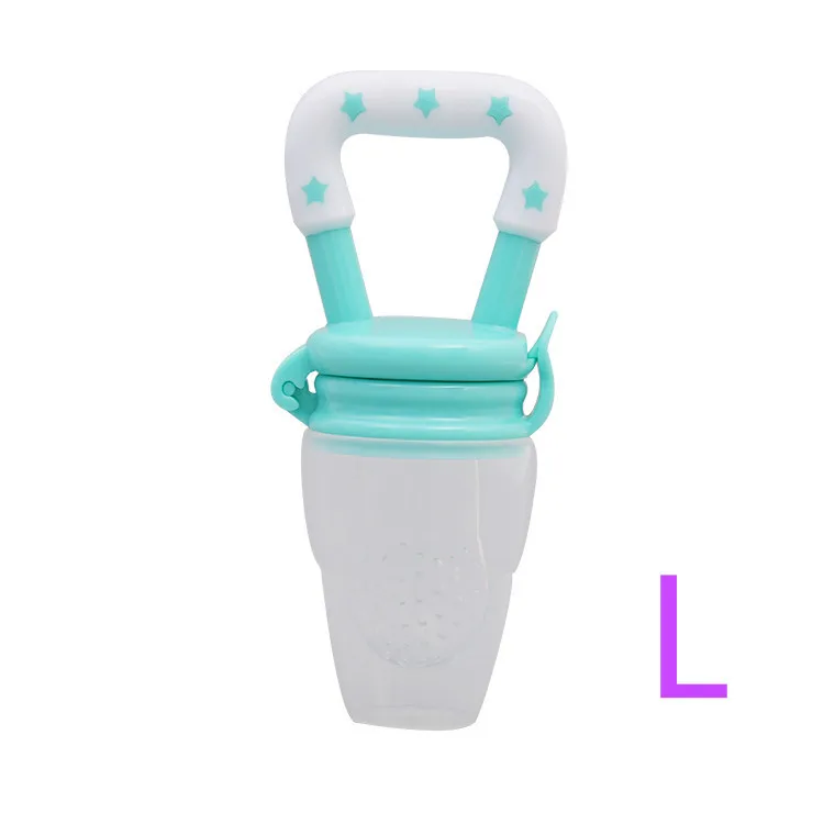 Fresh Food Nibbler Feeder toddler Fruit food biting Feeding Nipples tools Safe Baby Supplies Nipple Teat Bottles baby accesses - Цвет: green white L