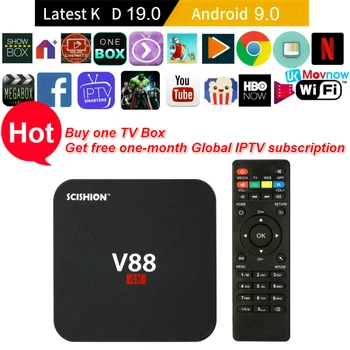 

SCISHION V88 Android TV Box IPTV Android 9.0 OS 1GB RAM 8GB RK3229 Quad Core 1080P WiFi HDMI Smart TV BOX Media Player