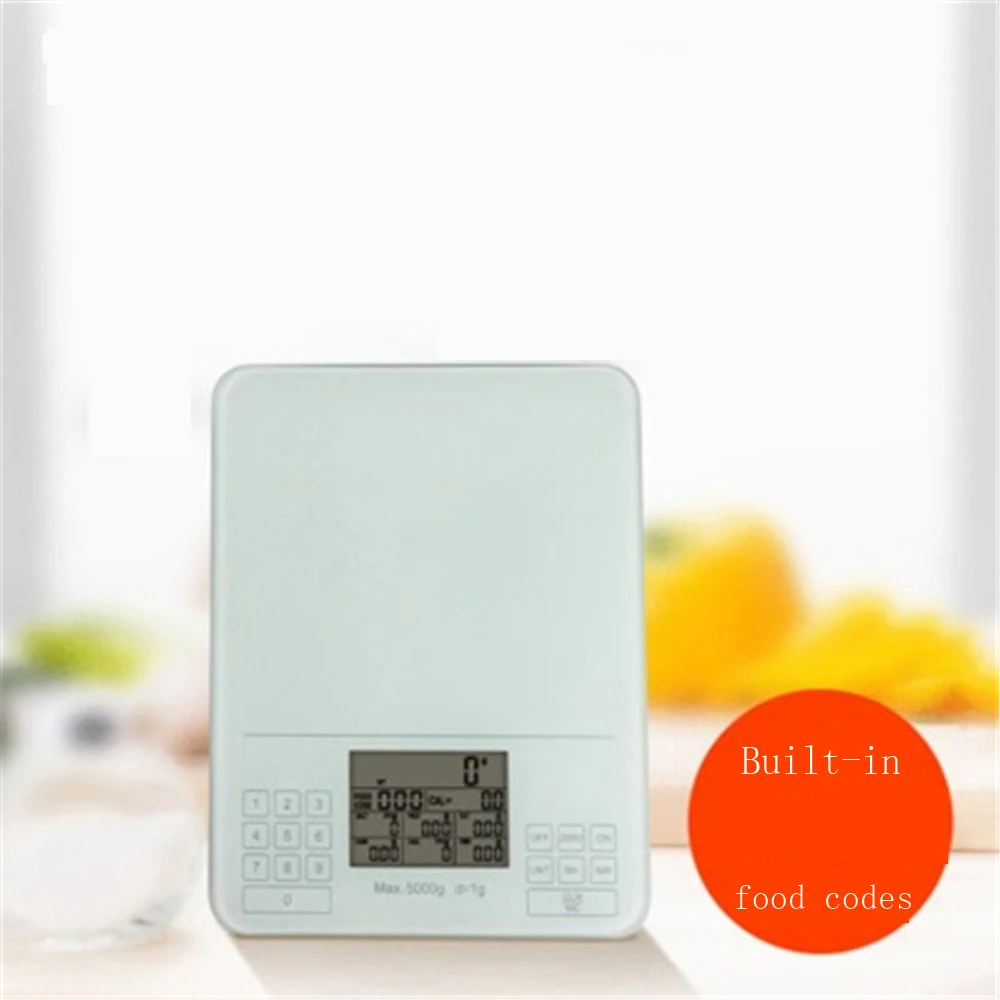 Smart Scale Nutrition analysis scale Thin Kitchen Electronic 5KG/1g Food Baking W Tempered glass surface | Дом и сад