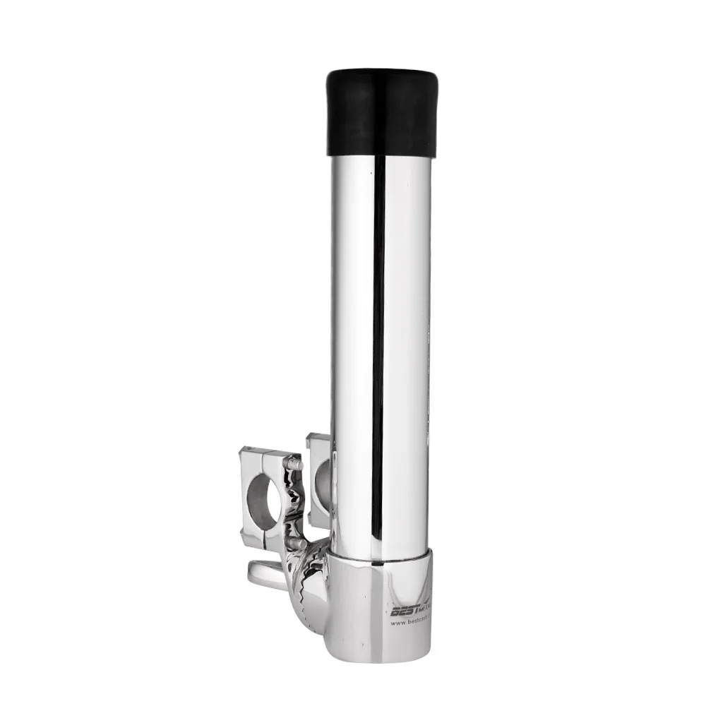 Adjustable Stainless Steel 316 Fishing Rod Holder Rail Mount Clamp On Boat Yacht for Rail 25mm to 32mm OD