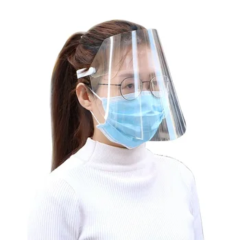 

Protective Face Shield Clear Visor Flip Up Transparent Mask Anti Splash Elastic Band Full Face Cover for Workshop Cooking