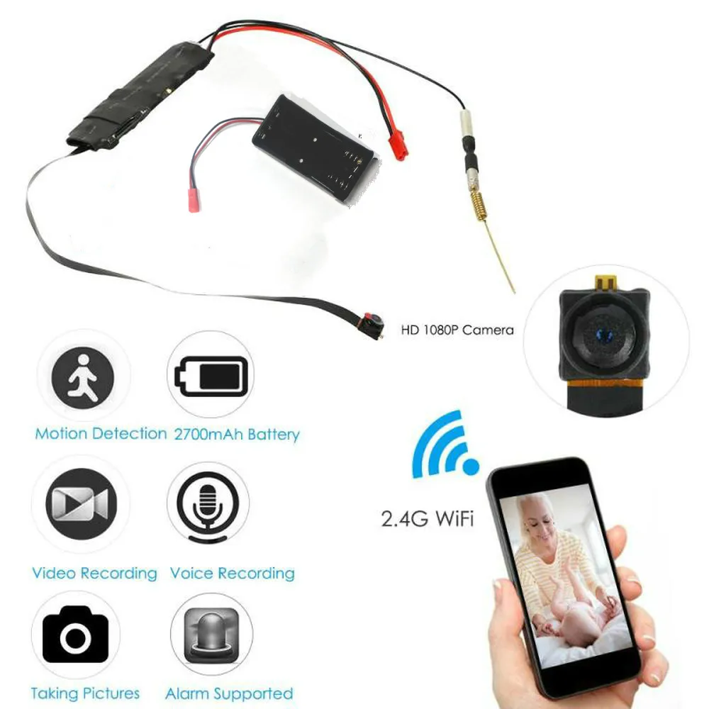 1080P DIY Портативный WiFi IP мини камера P2P беспроводная HD микро веб видеокамера