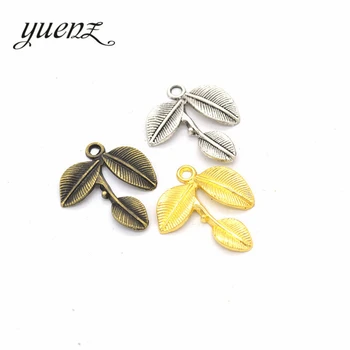 

YuenZ 10pcs 4 colour Antique silver color tree leaf Charms Plated Pendants Jewelry Making DIY Handmade Craft 27*23mm Q302
