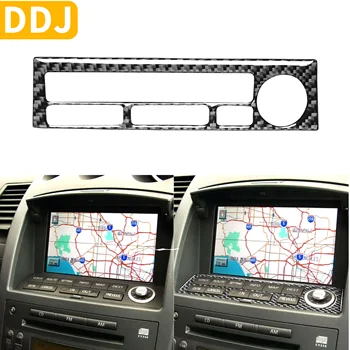 

For Nissan 350Z Z33 Nismo 2003-2009 Navigation control panel button border Frame Carbon Fiber Sticker Modified Car Accessories