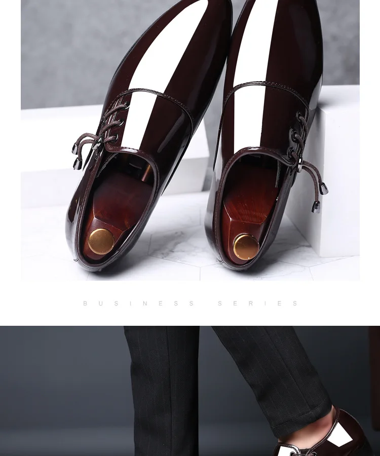 Модельные туфли; мужские туфли-оксфорды из лакированной кожи; Мужские модельные туфли; деловые туфли; мужские оксфорды из кожи; Zapatos De Hombre De Vestir; официальная обувь; 89