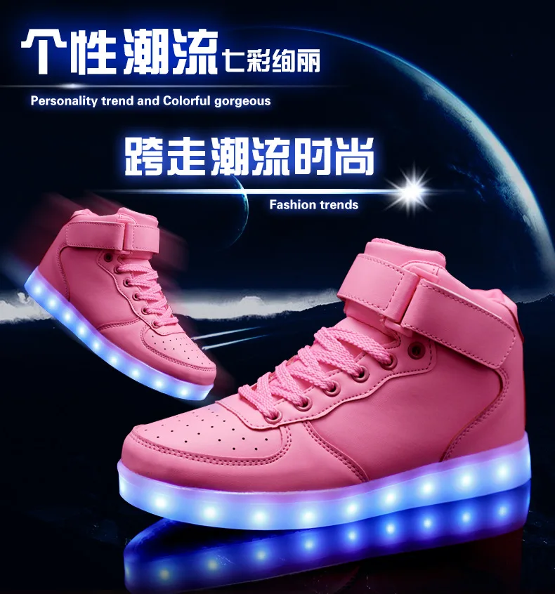 Autumn Winter Children Shoes Men's Shoes Girls Boys Kids Warm Sports Light Shoes USB Charging High To Help Shoes Girls Sneakers