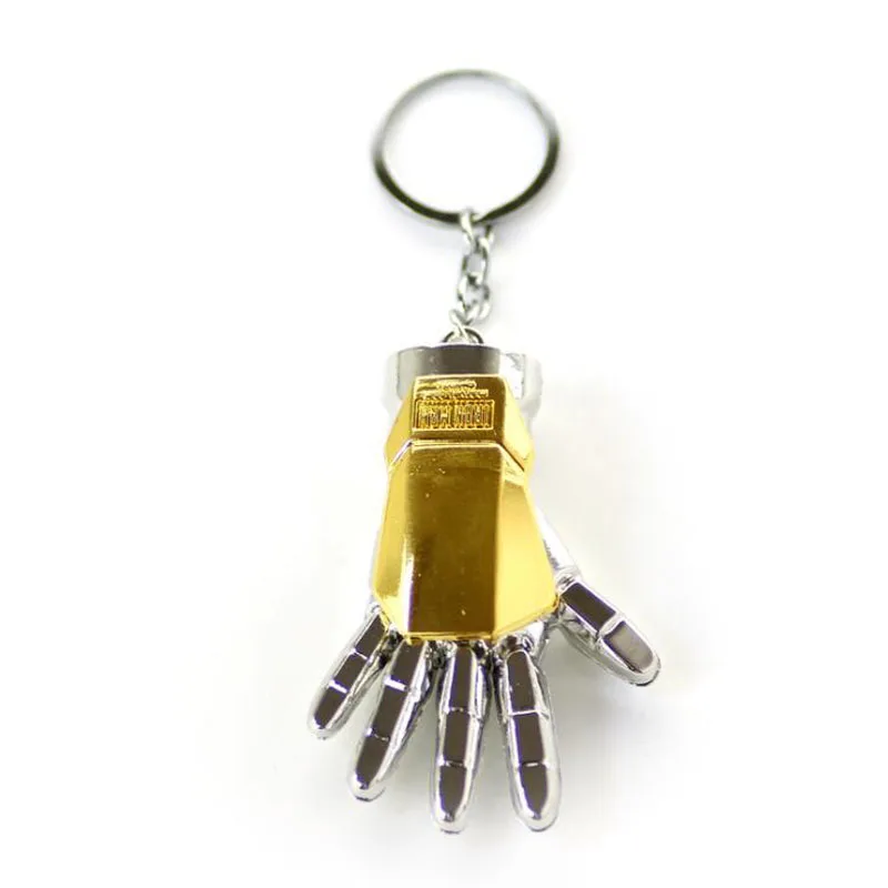 10pcs/lot Fashion Jewelry Marvel Comics Retro The Avengers Iron Man Palm Golves Keychain Superhero Trendy Alloy Keyring For Men - Цвет: G
