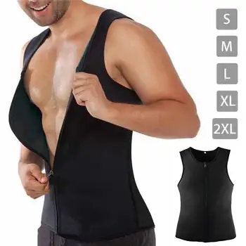 

Men Slimming Vest Breathable Zipper Vest Corset Neoprene Sauna Sweat Shirt Body Shaper Bustiers Corsets Sport Vest